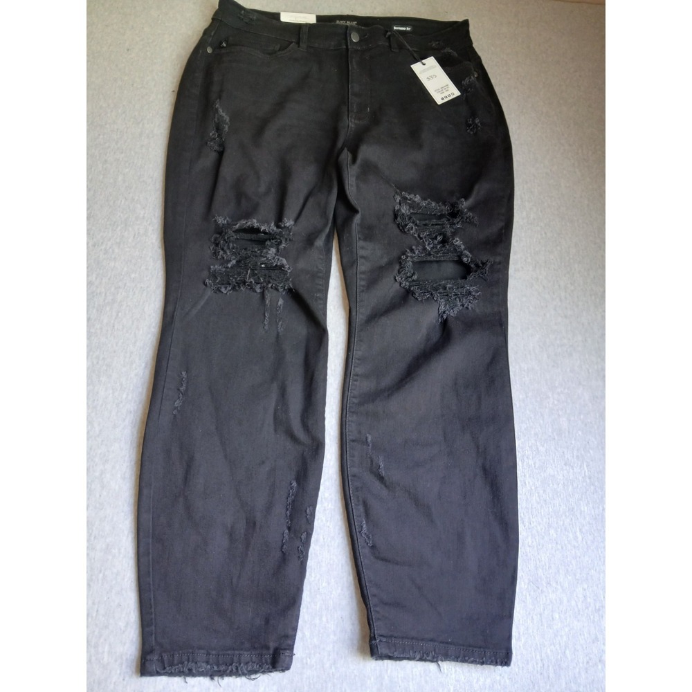 Judy Blue Jeans 18w High Rise Boyfriend Distressed Denim Stretch Grunge New